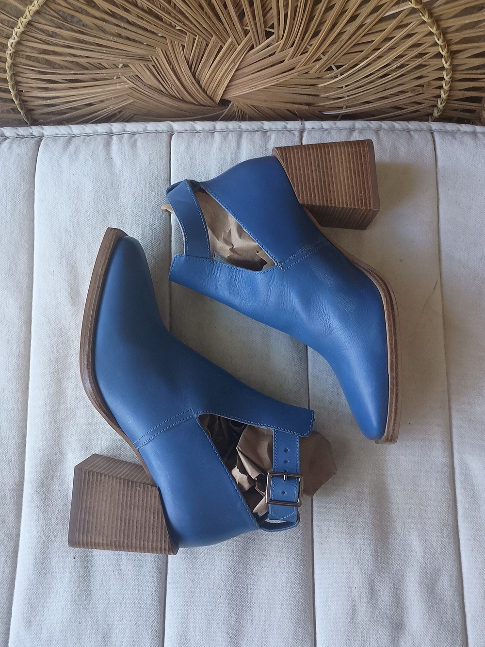 Free People Blue Leather Women's Ankle Boots_38